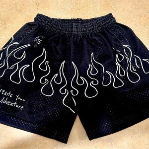 Black Flame Design Athletic Shorts